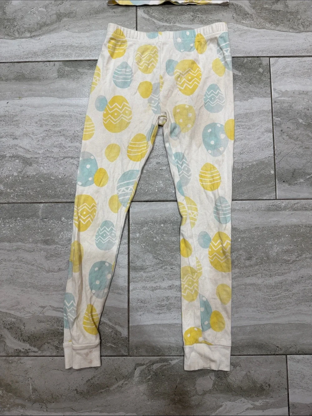 Carter's White Pajama Set with Yellow & Light Blue Egg Print